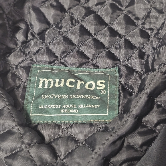 Mucros Weavers Black Gray Trinity Irish Flat Cap Mens 100% Wool Tweed Hat Medium - Picture 9 of 11